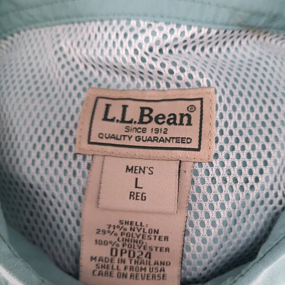 LL BEAN Fly Fishing Long Sleeve Vented Green Shirt Men's Size Large Button Down - Picture 7 of 7